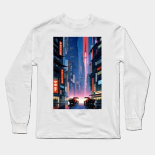 Neo Japanese city aesthetic Long Sleeve T-Shirt